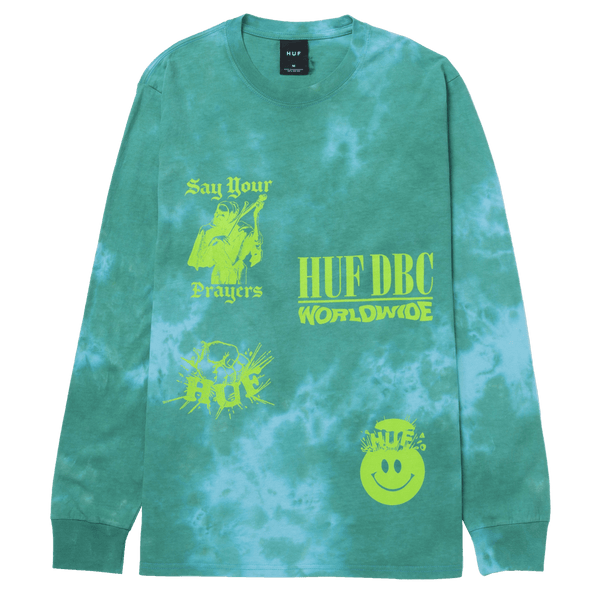 HUF DISORDER LONG SLEEVE T-SHIRT blue voorkant product
