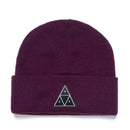HUF TRIPLE TRIANGLE CUFF BEANIE Eggplant voorkant muts Revert95.com