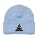 HUF TRIPLE TRIANGLE CUFF BEANIE light blue voorkant muts Revert95.com
