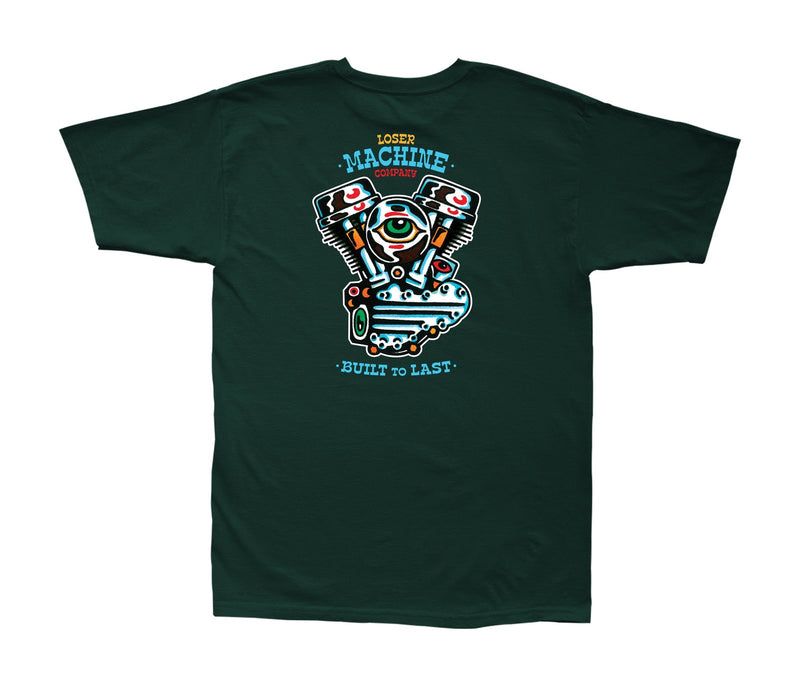 Loser machine panhead totem stock tee forest achterkant american tattoo style motorblok