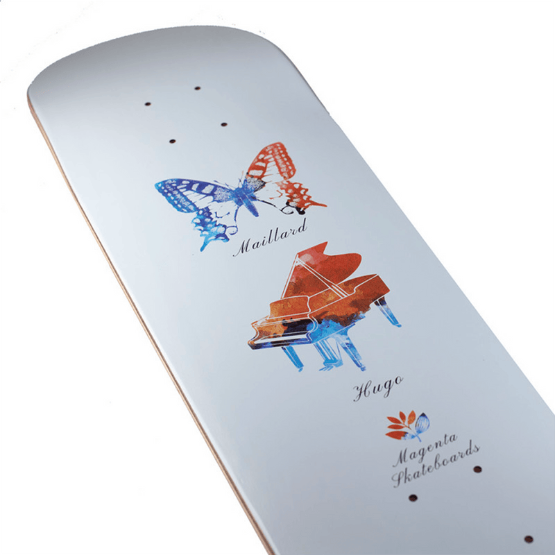 Magenta SkateboardsBUTTERFLY HUGO MAILLARD BOARD achterkant close-up