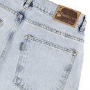 Magenta Skateboard denim jeans OG DENIM WASHED BLUE broek achterkant close-up Revert95.com