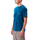 Obey Point Organisch pocket T-shirt Deep Ocean zijkant