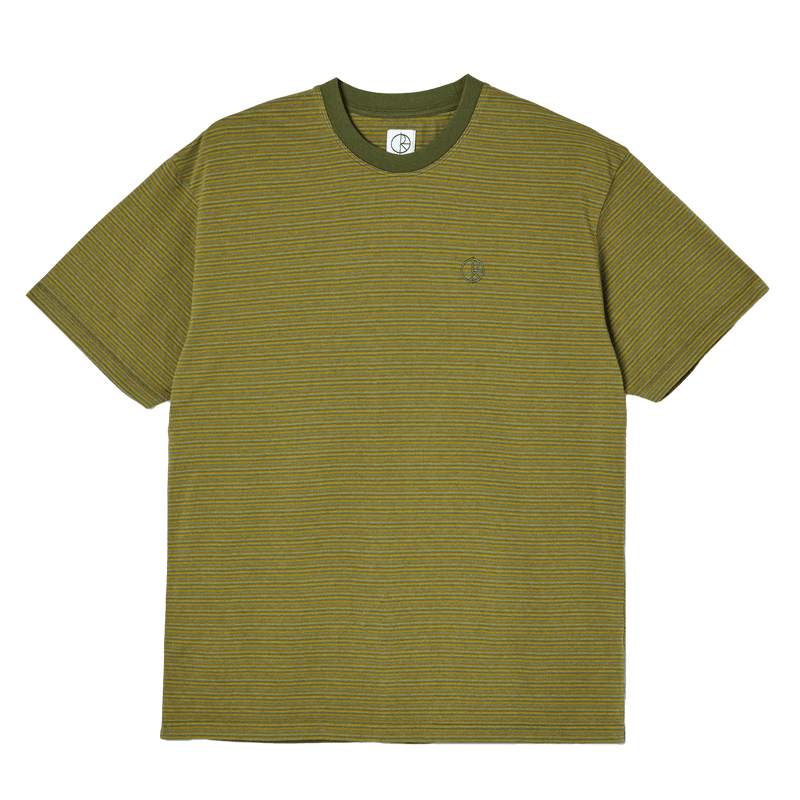 Polar Dizzy Stripe T-shirt Army Green voorkant product