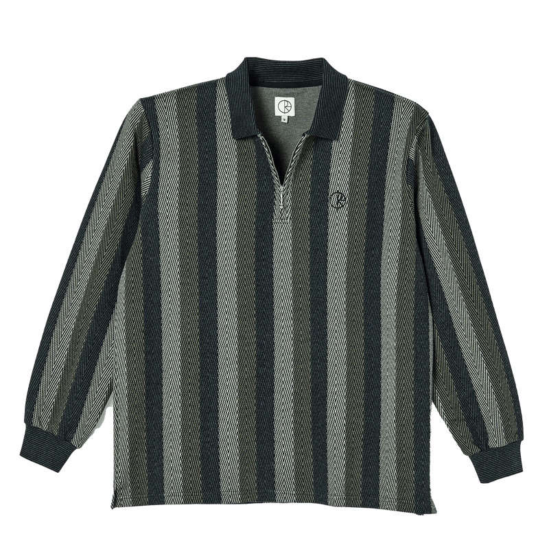 Polar Jacques Longlseeve Polo Shirt Khaki open rits voorkant product