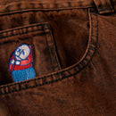 Polar skate co Polar Big Boy Jeans Brown Black voorkant close-up Revert95.com