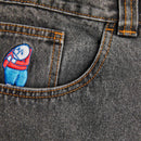 Polar skate co Polar Big Boy Jeans washed black voorkant close-up Revert95.com