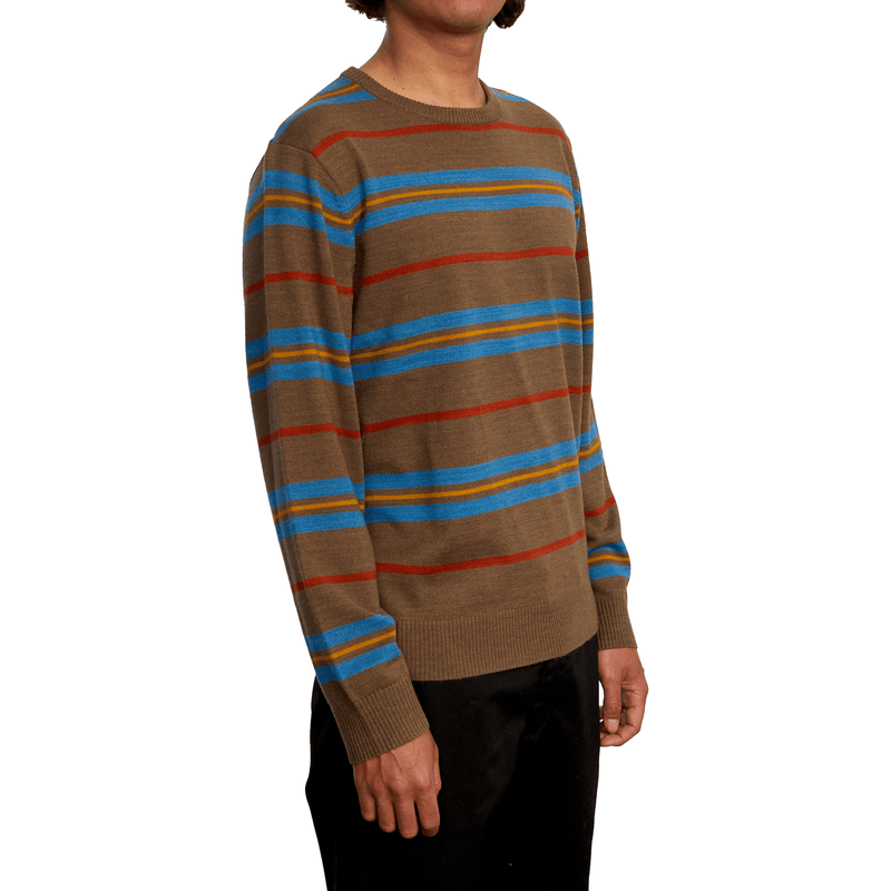 RVCA Alex stripe crewneck sweater zijkant