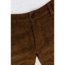 Reell Denim Regular Flex Chino Corduroy Bruin voorkant close-up Revert95.com