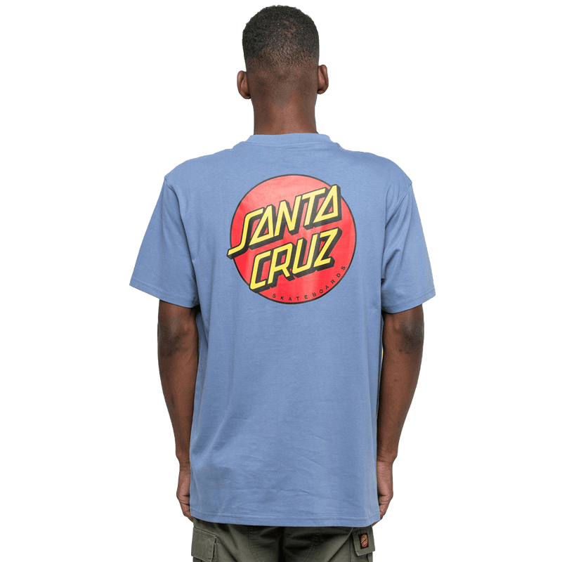 Santa cruz classic dot T-shirt achterkant lifestyle washed navy