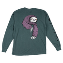 Welcome Sloth Garment-Dyed Longsleeve T-shirt Spruce achterkant