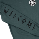 Welcome Sloth Garment-Dyed Longsleeve T-shirt Spruce mouw close-up