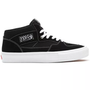 Vans Skate Half Cab Black White – zwarte suède mid-top skateschoen met witte details en Half Cab patch